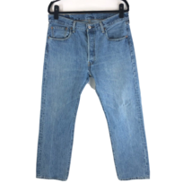 Levis Mens Jeans 501 Button Fly Medium Wash 34x32 Measures 34x31 - £17.63 GBP