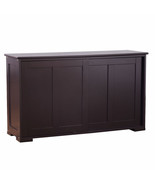 Kitchen Storage Cabinet with Wood Sliding Door-Brown - Color: Brown - $216.83 CAD