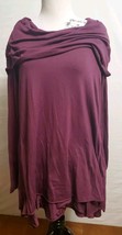 Soft Surroundings Purple Cowl Neck Asymmetric Top Shirt Roll Tab Sleeves... - $17.95