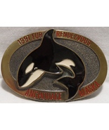 1991 Anchorage Fur Rondy Rendezvous Collector Belt Buckle/Orca Killer Wh... - £19.01 GBP