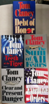 Tom Clancy Hardcover Debt Of Honor The Sum Of All Fears The Teeth Of The Tige X5 - £19.70 GBP