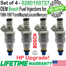 Bosch x4 Hp Upgrade Oem Fuel Injectors For 1986-1997 MERCURY/FORD/LINCOLN/MAZDA - £103.70 GBP