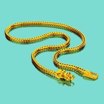 Special 24k Gold Necklace for Men-Chinese Dragon Necklace-925 Silver Chain-Men&#39;s - £91.22 GBP