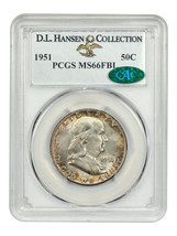 1951 50C PCGS/CAC MS66FBL ex: D.L. Hansen - £437.97 GBP