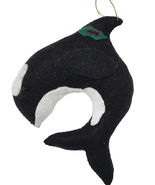 Alaska felt Handmade Orca Whale Ornament 4" - $16.82