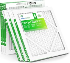 12X12X1 Air Filter 6 Pack, Durable Merv 8 Pleated Home Hvac Ac Furnace F... - $856.45 MXN
