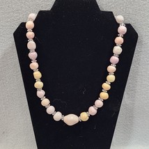 Chunky CLAY BEADED Necklace Crystal Spacer Toggle Closure Vintage Handma... - $325.64 MXN