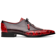 Anzio Genuine Alligator and Classic Calfskin Dress Shoes BlackCherry image 2