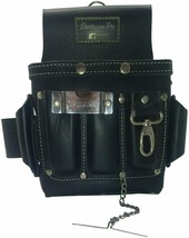 3400-BK Leather Gold, Professional Leather Electrician Tool Pouch, Black - £27.90 GBP