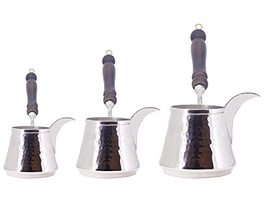 LaModaHome Handmade Turkish Arabic Greek Copper Easy Serving Coffee Pot Cezve Ib - £50.83 GBP