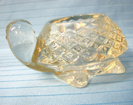 Turtle Sparkling Clear Pressed Glass Votive Candle Holder 1970&#39;s Avon - £16.52 GBP