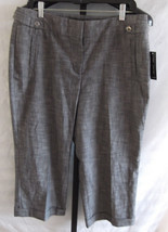 NWT Larry Levine Black Cotton/Polyester Dress Capri Pants Misses Size 12 - £23.87 GBP