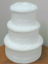 3 Tier White Diaper Cake Themed Baby Shower Centerpiece Gift - £32.66 GBP