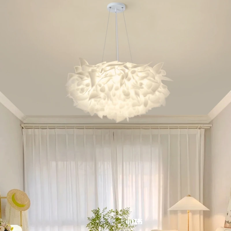 Beautiful White Flower Pendant Light Changeable Dimmable Lamp For Parlor... - $148.60+