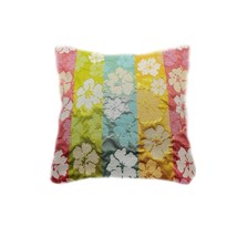 Floral Jacquard Pillow, Back Aqua Blue Velvet Pillow, High Quality, 18x18&quot; - £23.29 GBP