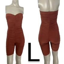 Rust Mauve Ruched Tube Fashion Romper~Size L - $28.99