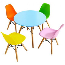 5 Pcs Kids Colorful Table with 4 Armless Chairs - £152.48 GBP