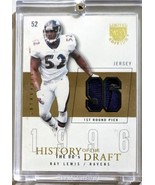 2003 Ray Lewis #2/10 Game-Worn Jersey Card History of the Draft 1996 Gol... - $148.49