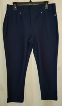 Excellent Womens Michael Kors Navy Stretch Twill Knit Pull On Legging Size L - £29.39 GBP