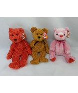 Ty Bear Plush Lot of 3 Romance Fuzz Sizzle Stuffed Animal Toy - $12.95