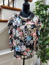Forever 21 JuniorMulticolor Floral Polyester CowlNeck Long Sleeve Blouse Size 2X - £20.73 GBP