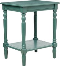 Vintage End Table Furniture Side Accent Nightstand Bedside Solid Wood Blue Small - £89.47 GBP