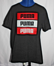 PUMA Men&#39;s Size Large Black With Red White Spellout T-Shirt - $10.99