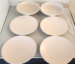 Sasaki Colorstone Matte Pink 2 Coupe Soup Bowls 4 Salad Plates Vignelli ... - $75.00