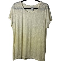 Weekends by Chicos 3 Women Burnout T Shirt Size XL Yellow Ombre Scoop Neck - $10.80