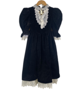 Storybrook Heirlooms Dress Girls 5 Black Velvet Brooch Holiday Petticoat... - $59.49