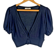 Forever 21 Sweater Shrug Bolero Large Black Button Y2K Whimsigoth Fairy ... - $39.73