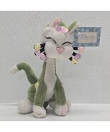 WhimsiClay Rosette Green Plush Kitty Cat Bobblehead by Amy Lacombe - $49.40