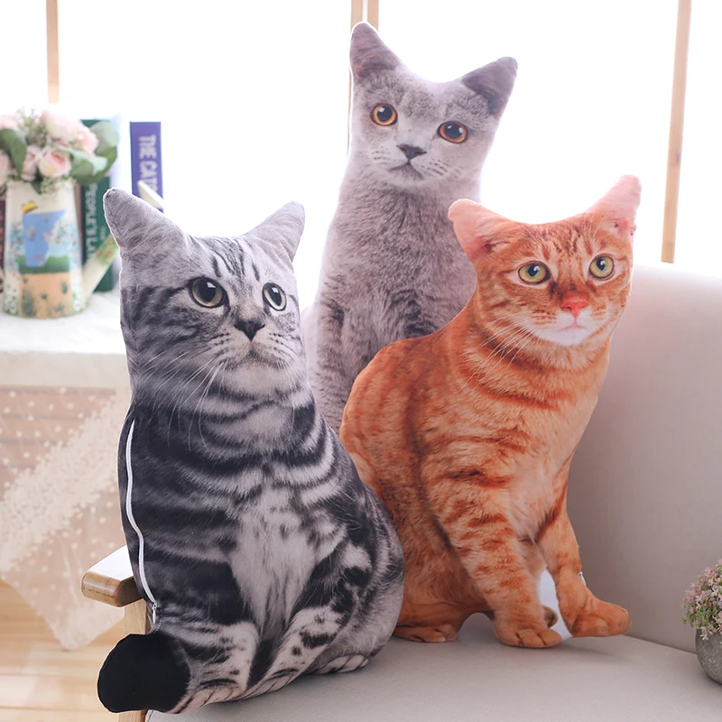 1pcs Simulation Plush Cat Plush Pillows Soft Stuffed Animals Cushion Sofa Decor - £18.33 GBP