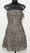 Andrew Marc NY Ruched Cotton Leopard Strapless Lined Rockabilly Dress 2 NWT  - £35.21 GBP