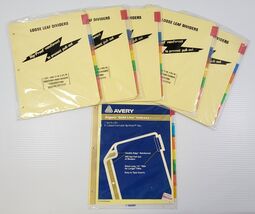 SS) Mixed Lot of Vintage Ring Looseleaf Binder Dividers - 6 Packs - $9.89