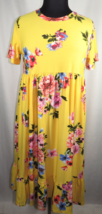 NEW, Plus Size 2X, MOA Collection Yellow Floral Short Sleeve Empire Wais... - $29.99