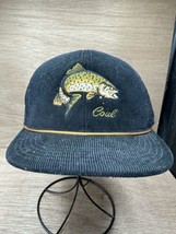 Black Corduroy Fishing Hat by Coal with Lure Tackle Pattern Inside - $34.65