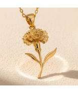 Handmade Stock Flower Pendant Necklace | 925 Sterling Silver Jewelry | B... - $44.35