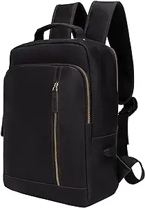 Leather Backpack For Men,17.3&quot; Laptop Backpack With Usb Charging Port Fu... - £159.32 GBP