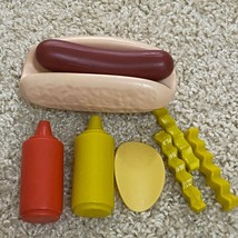 Pretend Play Food Hot Dog Chip Fries/Ketchup &amp; Mustard Set - £11.25 GBP