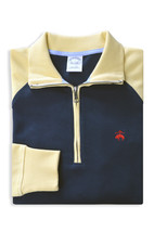 Brooks Brothers Mens Navy Blue Two Tone Cotton 1/2 Zip Sweater, M Medium 8283-4 - £62.91 GBP