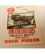 VINTAGE 1974 LEON HEAVY DUTY ROTARY ROCK PICKER FARM TRACTOR SALES BROCHURE - £20.09 GBP