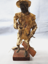 Vintage Mexican Folk Art Paper Mache Sculpture Old Man With Brick Working Tools - £22.40 GBP