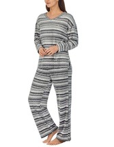 Nautic 2-piece Pajamas Set (Long Slv Top Pants) Gray &amp; White Women&#39;s Sz ... - $417.65 MXN