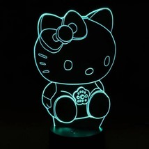 Hello Kitty 3D Night Light Usb Touch Bedside Lamp 7 Colors Changing Led Lamps - £7.88 GBP+