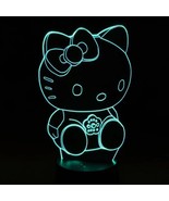 HELLO KITTY  3D Night Light USB Touch Bedside Lamp 7 Colors Changing LED... - £7.78 GBP+