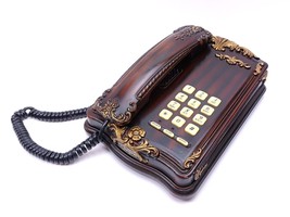 Taiwood Art&#39;s Victoria Telephone Fancy Faux Red Wood Tabletop Pulse Tone - $217.18 MXN