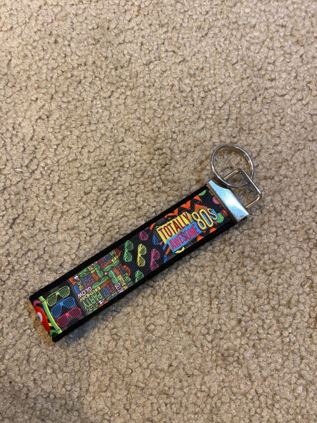 New Handmade Totally 80s Vintage Tape Wristlet Key Chain Hand Lanyard Ke... - $5.90
