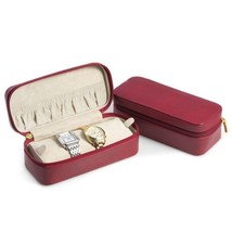 Bey-Berk Red  Leather Watch and Bracelet Case with  Zipper Closure - £48.87 GBP