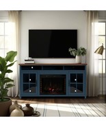 74&quot; Fireplace TV Stand for 85&quot; TVs: Minimal Assembly, Blue/Whiskey - $23,757.54 MXN